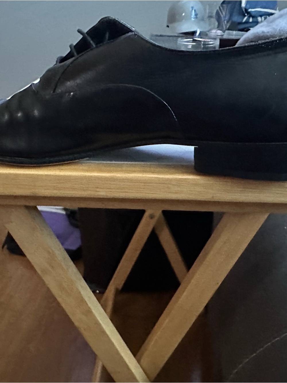 Michaels Black Leather Derby Dress Shoes